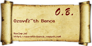 Ozsváth Bence névjegykártya
